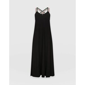 Saint + Sofia Black Organic Cotton Maxi Dress Women's Size 12 UK 16 EU‎ XL